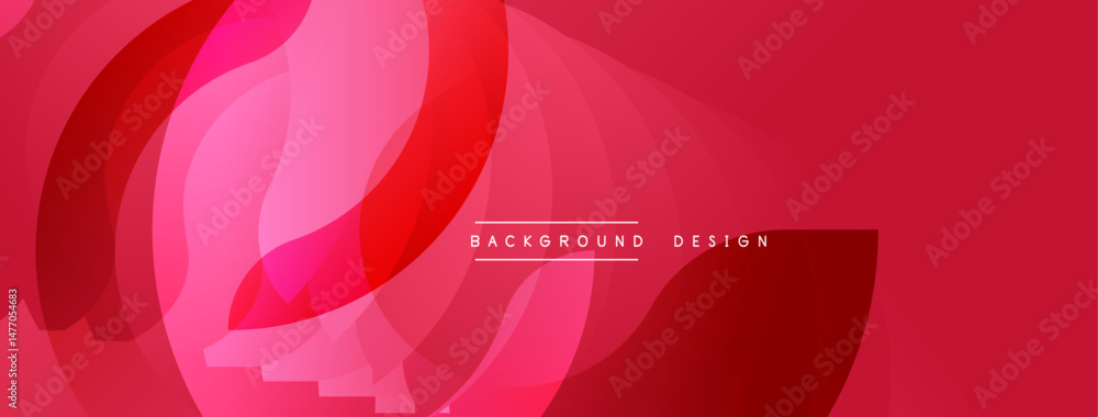 Poster Abstract red design. Swirling layers create dynamic visual effect. Modern background suitable for banners, presentations.