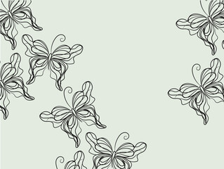 Abstract floral background with butterflies
