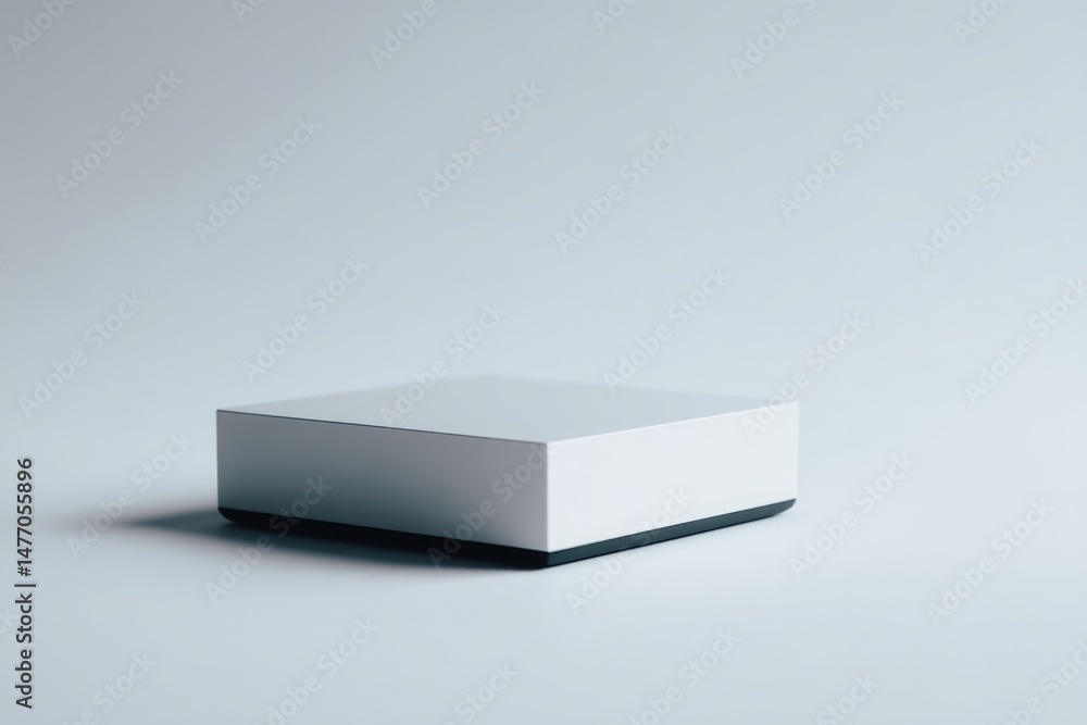 Poster minimalist image of single tech gadget on clean surface emphasizing simplicity and innovation