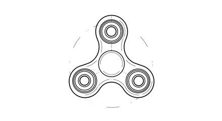 Fidget Spinner Icon Outline