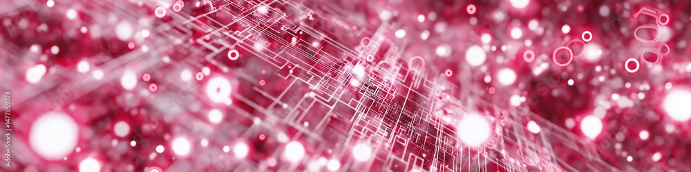 Poster abstract red tech circuit background with digital patterns and light effects