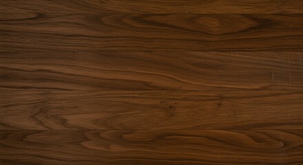 Fototapeta premium Smooth, glossy surface of black walnut wood with rich variations in tone and a well-finished, high-quality texture.