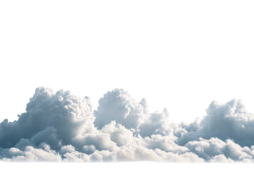 Stunning Fluffy Cloudscape . Transparent background PNG