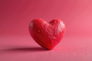 Fototapeta premium Close-up of a single red heart-shaped Valentine's Day candy , red heart, candy