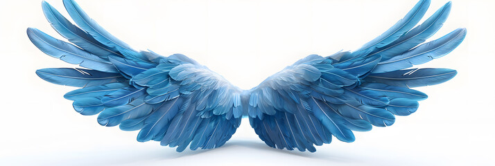 Obraz premium Blue angel wings isolated on a white background show 1721136336 3