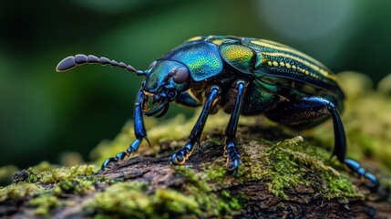 Naklejka premium Beetle on textured surface
