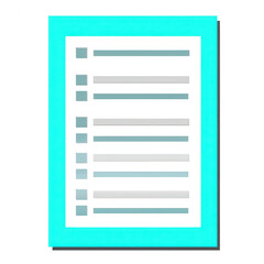 Stylish turquoise frame with blank lines, perfect for use in graphic design, presentations, or as a template for notes, reminders, or to-do lists.