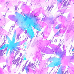 Decorative stylized flowers.  Seamless vector pattern. Design for fabrics and wallpaper.