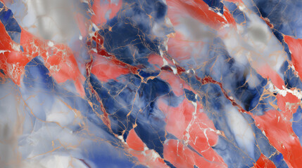 Luxury fluid art background in red, blue, and gold