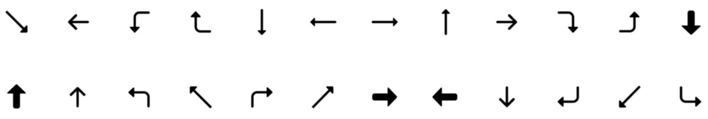 Set of Basic Arrows icons