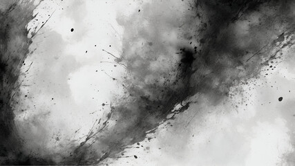 Grunge Ink Splash Texture – Abstract Black and White Art Background	