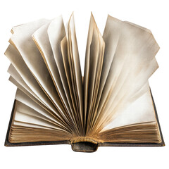 Isolated Open Old Book with Blank Papers