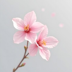 Soft Pink Blossoms Dancing on a Gentle Gray Canvas