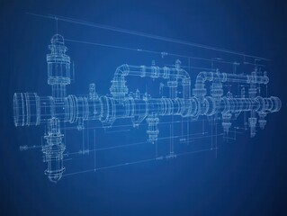 Technical schematic of a decentralized water purification pipeline system showing full connection layout in the context of mechanical engineering