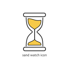 Hourglass icon. Sand watch thin line symbol. Editable stroke, vector illustration