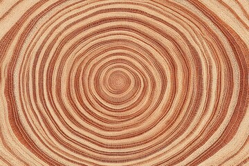 Naklejka premium Rings of Time: The core of a tree's history unfolds in a macro shot, showcasing the captivating concentric circles of wood grain. These lines serve as silent testaments to each passing year