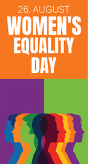 Women's Equality Day. Template for background, banner, card, poster with text inscription.