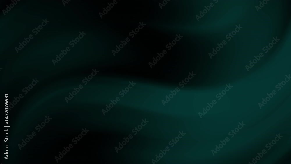 Poster Dark green abstract waves flow smoothly across a gradient background, creating a calming and modern visual effect.