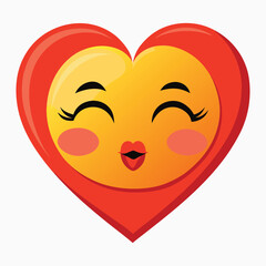 Kissing emoji inside heart