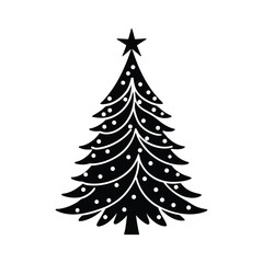 Flat and Minimal Christmas Tree icon vector illustration isolated on white background