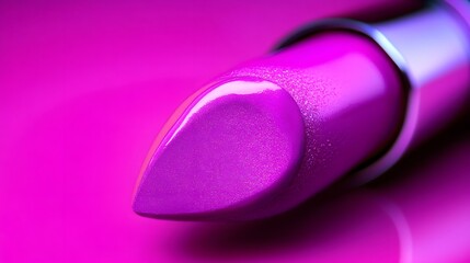 Vibrant Purple Lipstick Closeup Macro Shot