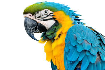 Stunning Close-up of a Colorful Macaw . Transparent background PNG