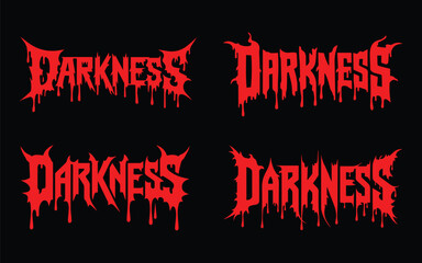Darkness Typography Red T-Shirt Design Set