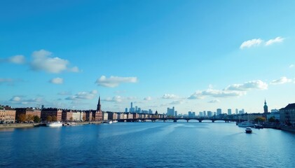 Obraz premium Crisp Copenhagen sky, vibrant blue, cloudless day , blue, impressive