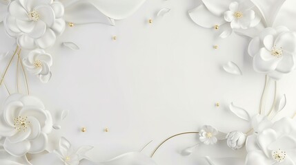 Obraz premium Minimalist Luxury 3D Flower Background with White