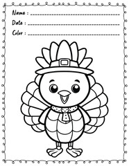 Thanksgiving Coloring Pages For Kid and adult.  
High resolution (300 DPI), 
Ready to print on standard 8.5x11 inch paper With No Bleed, 
Black and White. 
Vector illustration AI, EPS, PNG, JPEG.