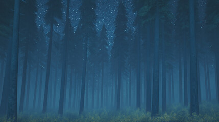 Obraz premium 深夜の森