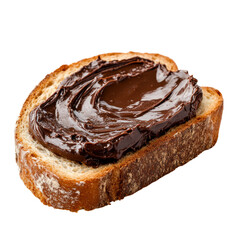 Isolated Bread Slice with Chocolate Hazelnut Spread
