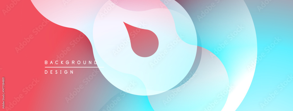 Poster abstract fluid shapes, pinks, blues blend. modern design, soft gradients create dynamic composition.