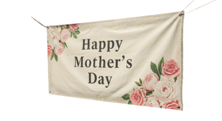Happy mothers day banner with floral decoration