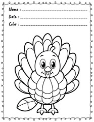 Thanksgiving Coloring Pages For Kid and adult.  
High resolution (300 DPI), 
Ready to print on standard 8.5x11 inch paper With No Bleed, 
Black and White. 
Vector illustration AI, EPS, PNG, JPEG.