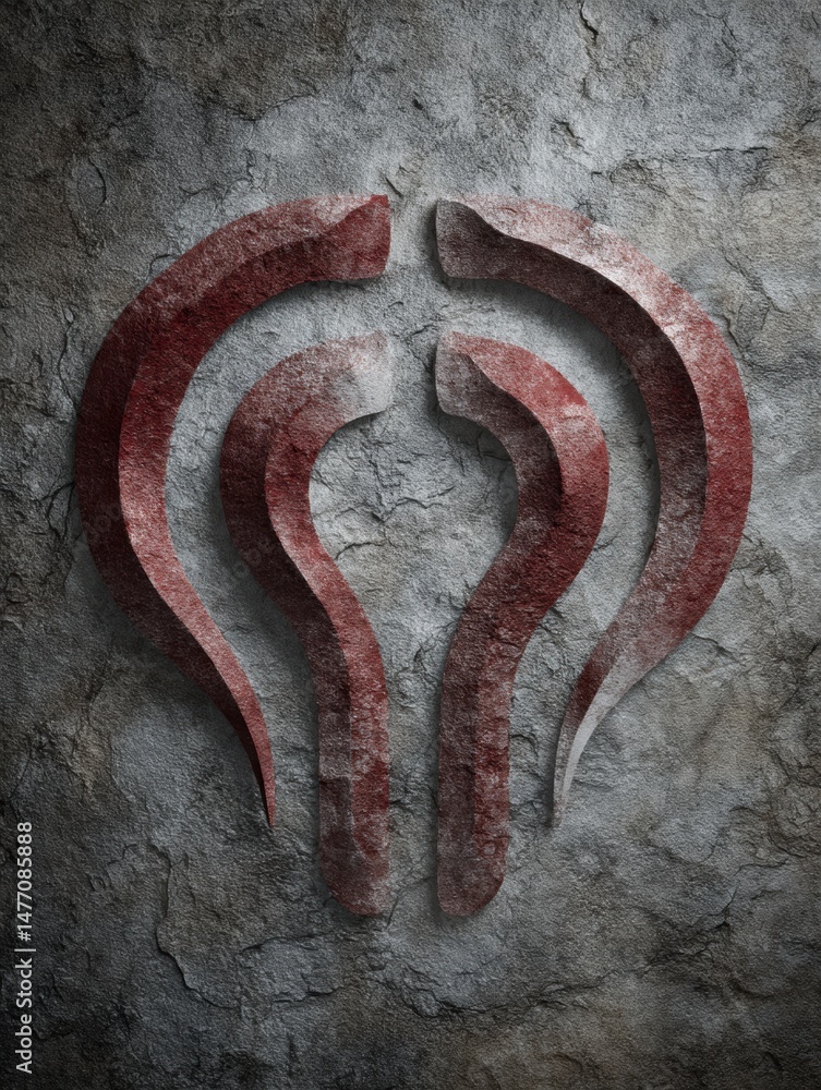 Poster Fitness Gym Logo Displayed on an Abstract Muscle Texture Background Creating a Dynamic and Powerful Visual Appeal