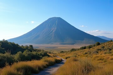 Fototapeta premium Mountain Scenery Featuring Isolated Hill