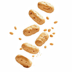 Obraz premium Potato chips falling isolated on transparent background cutout