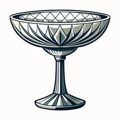 illustration of a glass featuring a diamond pattern design.