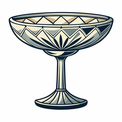 illustration of a glass featuring a diamond pattern design.