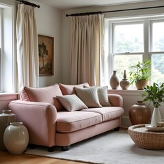 Curved Loveseat & Eclectic Decor: Living Room Inspiration