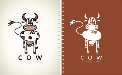Cow logo vector. Animal design