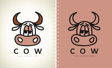 Cow logo vector. Animal design