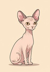 Hairless Cat, Sphynx Kitten, Elegant Pet Portrait