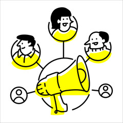 Marketing Communication Network Illustration