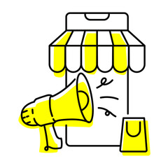Store Promotion and Marketing Strategy Illustration