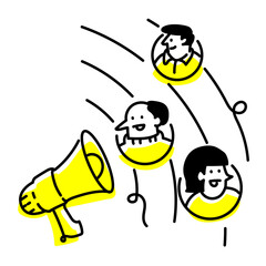 Digital Marketing Message Spread Illustration