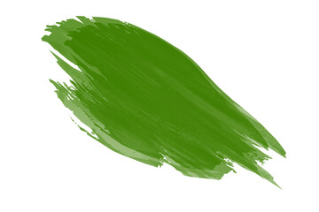 Green brush stroke on white background