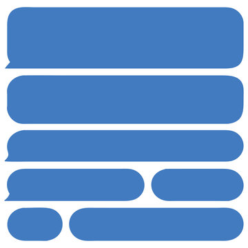 Collection of Blank Blue Text Message Bubbles for App Design