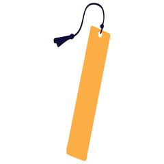 Orange Bookmark Vector Illustration with Blue Tassel Isolated